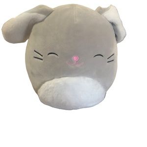 Squishmallows Blake Easter Gray Bunny Fuzzy belly and ears  8”Kelly Toys